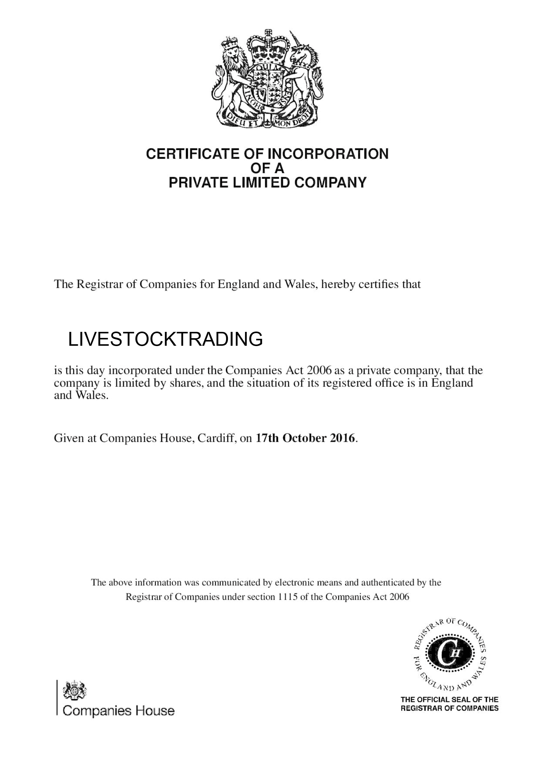 certificate